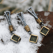 GABRETA, SILVER EARRINGS WITH MOLDAVITE - MOLDAVITES, CZECH