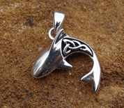 SHARK, SILVER PENDANT IN CELTIC STYLE - NAUTICAL SILVER JEWELRY