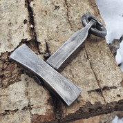 SIGURMUNDUR, THOR'S HAMMER, FORGED DAMASCUS STEEL, PENDANT - VIKING PENDANTS