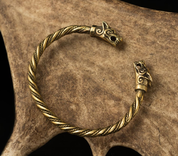 FENRIR, VIKING WOLF BRACELET, BRASS - BRONZE HISTORICAL JEWELS