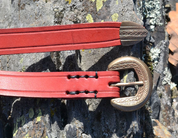 VIGO, MEDIEVAL LEATHER BELT, RED - BELTS