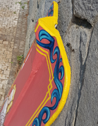 HAND PAINTED PAVISE, LONG WOODEN SHIELD JUSTICE - PAINTED SHIELDS