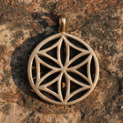 SUN FLOWER II, BRONZE PENDANT - PENDANTS, NECKLACES