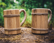 WOODEN TANKARD, OAK - DISHES, SPOONS, COOPERAGE