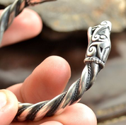 VIKING WOLF BRACELET FROM BURG, GOTLAND, SILVER 925, 63 G - ARMBÄNDER