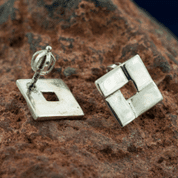 QUADRAT, ART NOUVEAU, SILVER EARRINGS - EARRINGS