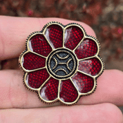 MEROVINGIAN ROSE BROOCH, BRONZE - COSTUME BROOCHES, FIBULAE