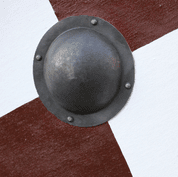 VIKING SHIELD FOR RE-ENACTMENT, RED AND WHITE - LIVING HISTORY SHIELDS