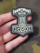 THOR'S HAMMER, 3D RUBBER PATCH, GLOW IN THE DARK - PATCHES UND MARKIERUNG