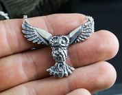 FLYING OWL, SILVER STERLING PENDANT - NECKLACES