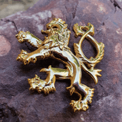 DOUBLE-TAILED LION, SYMBOL OF BOHEMIA GOLD PLATED - VERGOLDETER SCHMUCK