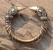 VIKING RAVEN HEAD RING, BRONZE - HISTORISCHEN REPLIKEN AUS BRONZE