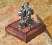 LANDSKNECHTS PLAY DICE, HISTORICAL TIN STATUE - PEWTER FIGURES