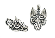 VIKING WOLF HEAD, SILVER PENDANT BY WULFLUND, AG 925, 16 G. - PENDANTS