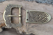 VIKING BUCKLE AND STRAP END, REPLICA, GOKSTAD, NORWAY, ZINC - BELT ACCESSORIES