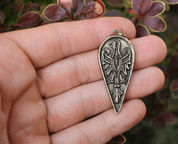 EAGLE ON ALMOND SHIELD, ZINC OLD BRASS - MIDDLE AGES, OTHER PENDANTS