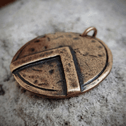 SPARTAN SHIELD, PENDANT, ZINC, ANTIQUE BRASS - MIDDLE AGES, OTHER PENDANTS