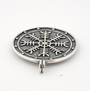 AEGISHJALMUR, HELM OF AWE, MAGICAL RUNE MEDALLION, SILVER - PENDANTS