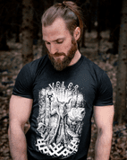 VELES, SLAVIC GOD, MEN'S T-SHIRT BLACK AND WHITE - HEIDNISCHE T-SHIRTS