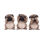 THREE WISE PUGS 8.5CM - FIGURES, LAMPS, CUPS