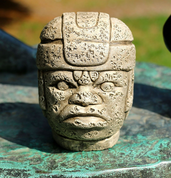 OLMEC HEAD, SAN LORENZO TENOCHTITLAN, SCULPTURE, REPLICA - AMERICA - INCAS, MAYA AND AZTECS