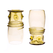ARCADA, HISTORICAL GREEN GLASS - SET OF 2 - REPLIKEN HISTORISCHER GLAS