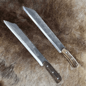 SEAX, HAND FORGED LONG KNIFE, ANTLER, SHARP REPLICA - KNIVES