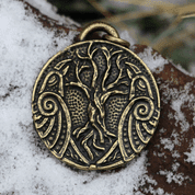 HUGINN AND MUNINN, VIKING TALISMAN, ZINC ANTIQUE BRASS - ALL PENDANTS, OUR PRODUCTION