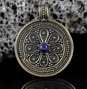 VESNA, SLAVIC PENDANT, MORAVIA MAGNA EMPIRE, BRONZE LAPIS LAZULI - BRONZE HISTORICAL JEWELS