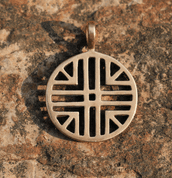 SUN SYMBOL VI, BRONZE PENDANT - PENDANTS, NECKLACES