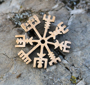 VEGVISIR, ISLÄNDISCHE SCHUTZ RUNE, ANHÄNGER, BRONZE - HISTORISCHEN REPLIKEN AUS BRONZE