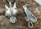 WARG, NORSE WOLF, VIKING PENDANT, STERLING SILVER - PENDANTS