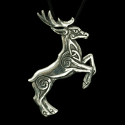 CELTIC DEER - HERNE, STERLING SILVER PENDANT - PENDANTS