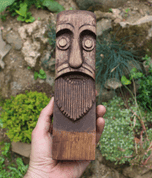 ODIN, CARVED WOODEN STATUE - WOODEN STATUES, PLAQUES, BOXES