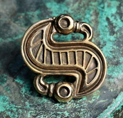 LANGOBARDIC S-SHAPED BROOCH, BRONZE, REPRODUCTION - BRONZE HISTORICAL JEWELS