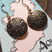 DOMHAN, BRASS EARRINGS, MADE IN IRELAND - MESSING SCHMUCK, IMPORTE IRLAND