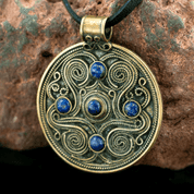 BATTERSEA, LUXURY BRYTHONIC JEWEL, LAPIS LAZULI, BRONZE - HISTORISCHEN REPLIKEN AUS BRONZE