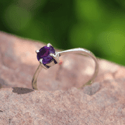 OCULAR, STERLING SILVER RING WITH AMETHYST - RINGS WITH GEMSTONES, SILVER