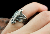 CORVUS, RAVEN, SILVER RING - RINGS