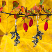 BLUEBERRIES, EARRINGS, BRONZE - COSTUME JEWELLERY