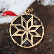 ALATYR - STAR OF ROD, BRONZE PENDANT - SLAVIC AMULETS