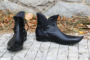 MEDIEVAL LOW SHOES - POULAINES, BLACK - GOTHIC BOOTS