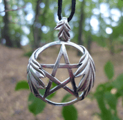 PENTACLE IN OAK LEAVES - ANHÄNGER - SCHMUCK, SILBER