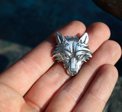 VUK, WOLF PENDANT, STERLING SILVER - PENDANTS