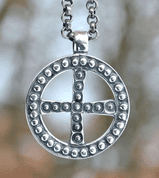 SLAVIC SOLAR CROSS, EMPIRE OF MORAVIA MAGNA, SILVER PENDANT, AG 925 - PENDANTS