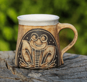 FROG - CERAMIC MUG - TRADITIONAL CZECH CERAMICS