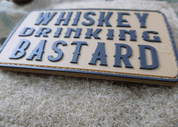 WHISKEY DRINKING BASTARD PATCH, COYOTE BROWN / JTG 3D RUBBER PATCH - MILITARY PATCHES