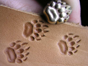 GRIZZLY BEAR PAW, LEATHER STAMP - LEATHER STAMPS