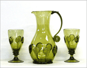 PERCHTA, SET OF MEDIEVAL GLASS 2 + 1 - HISTORICAL GLASS