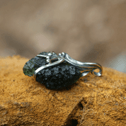 LADA MOLDAVITE SILVER PENDANT - MOLDAVITE